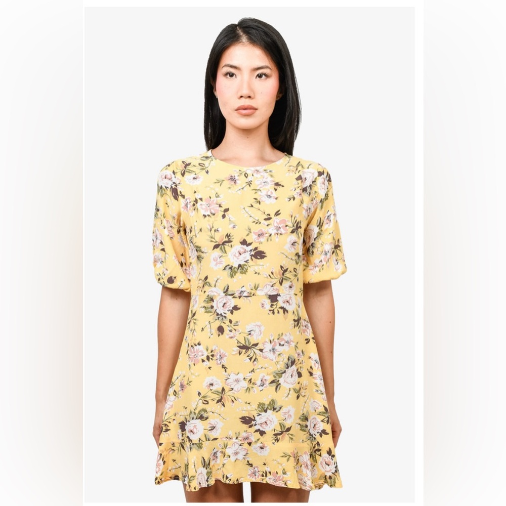 Faithfull the Brand mini dress, yellow floral size small